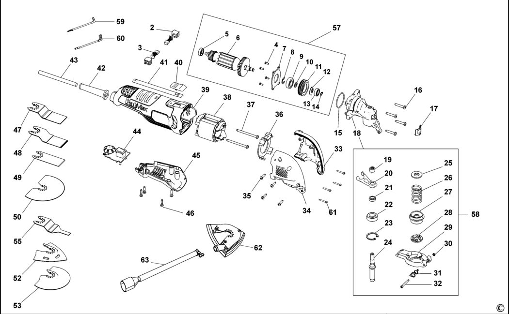 Stanley FME600 Type 1 Oscillating Tool Spare Parts