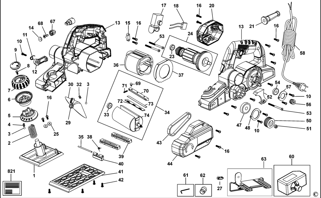 Stanley FME630 Type 1 Planer Spare Parts