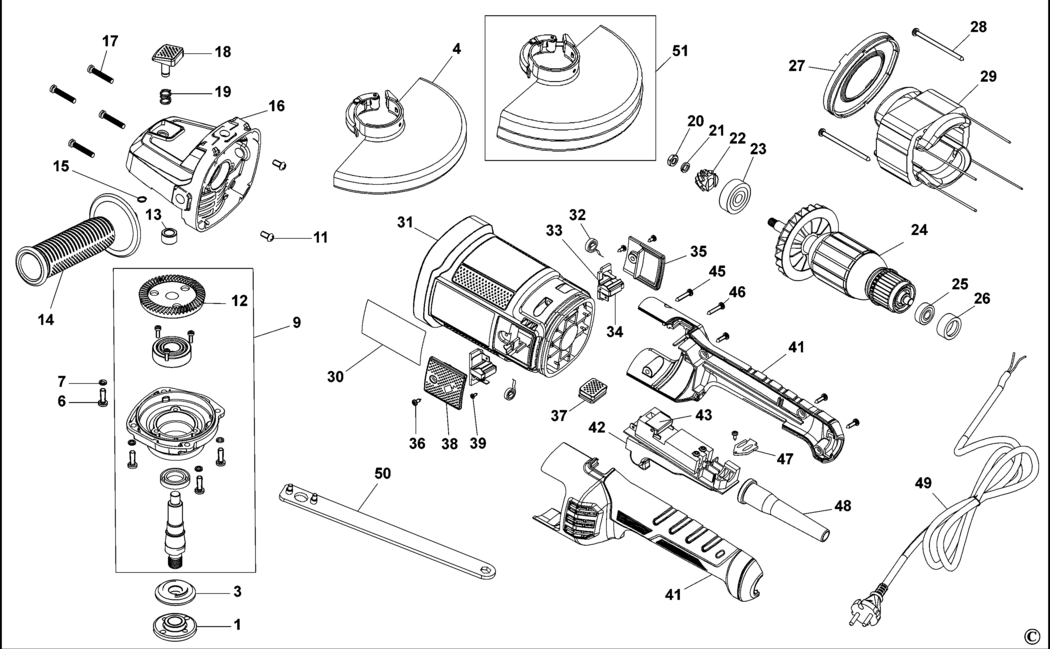 Stanley STEL844 Type 1 Angle Grinder Spare Parts