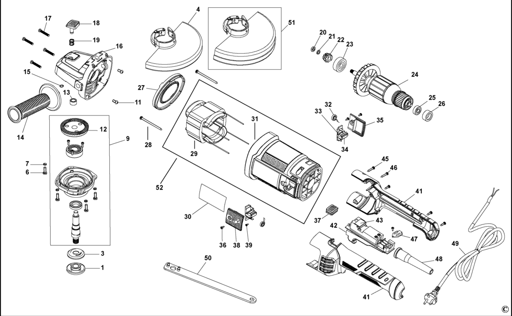 Stanley FME841 Type 1 Angle Grinder Spare Parts