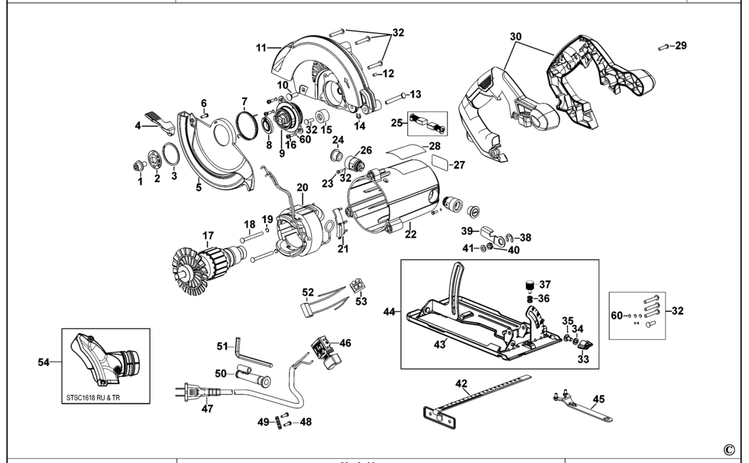 Stanley STSC1518 Type 1 Circular Saw Spare Parts