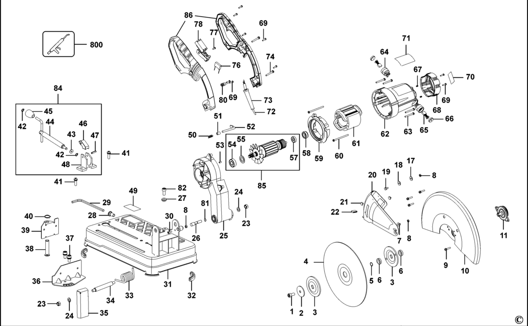 Stanley STSC2135 Type 1 Chop Saw Spare Parts