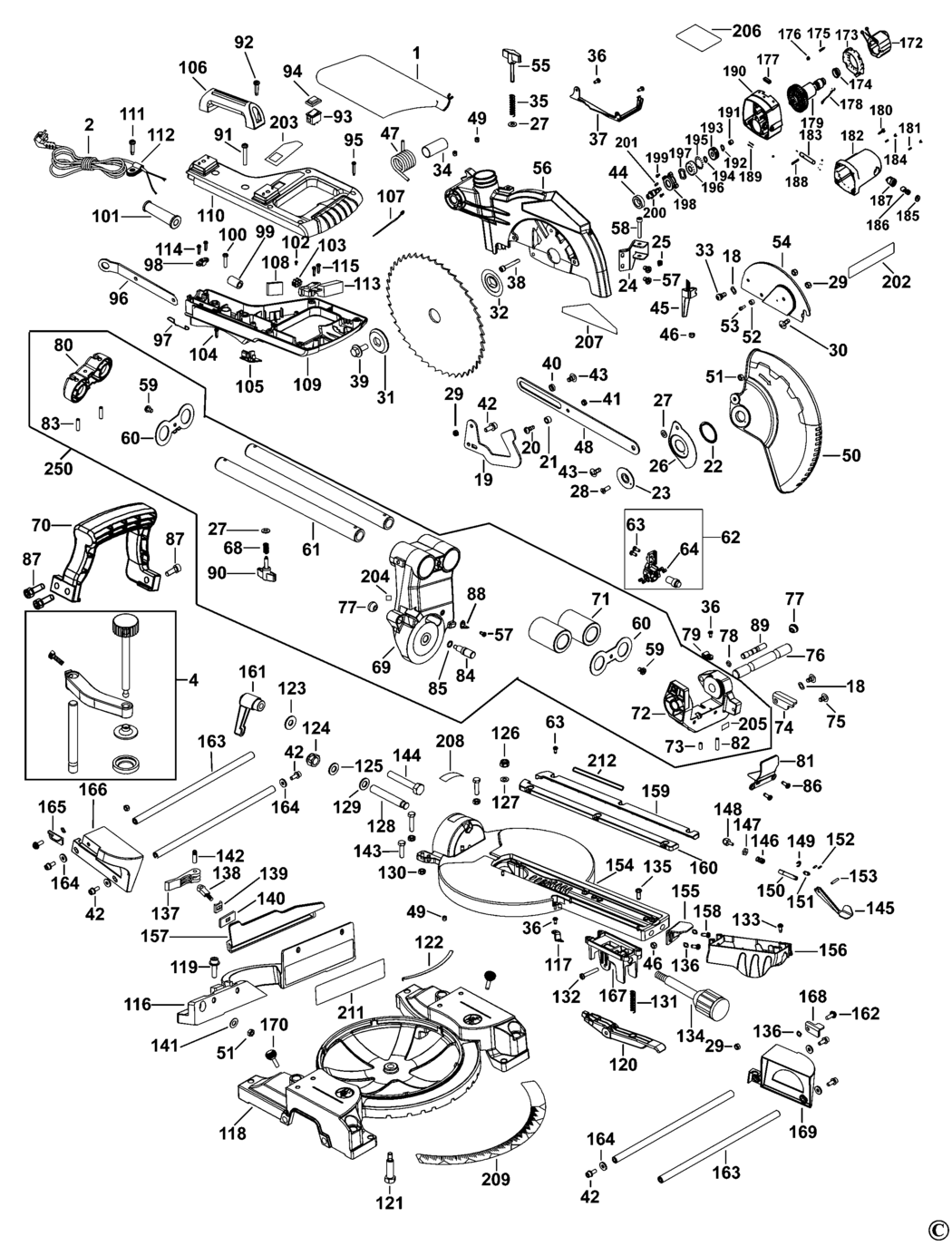 Stanley FME720 Type 1 Mitre Saw Spare Parts