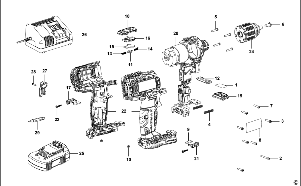 Stanley FMC600 Type 1 C'less Drill/driver Spare Parts