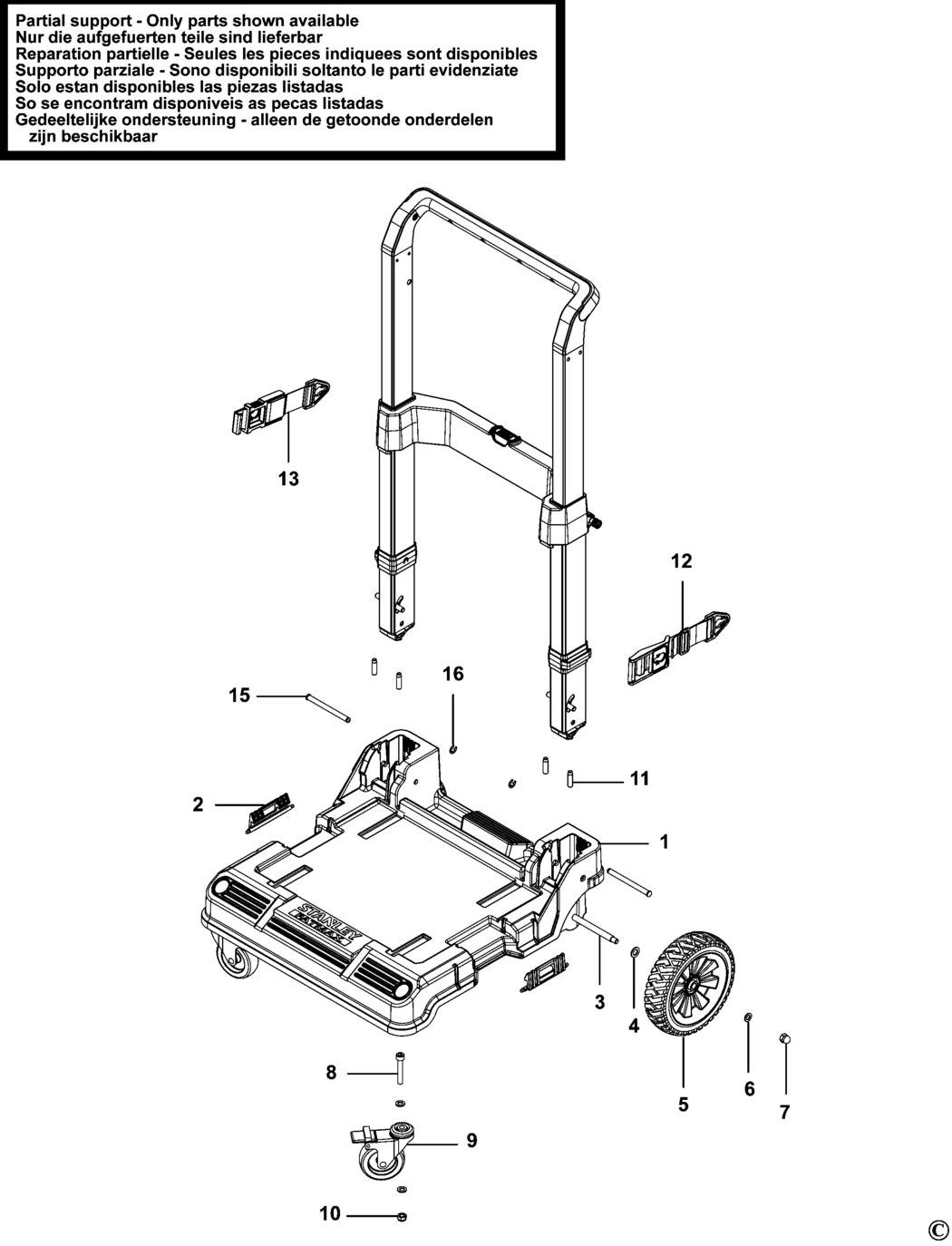 Stanley FMST1-72363 Type 1 Trolley Spare Parts