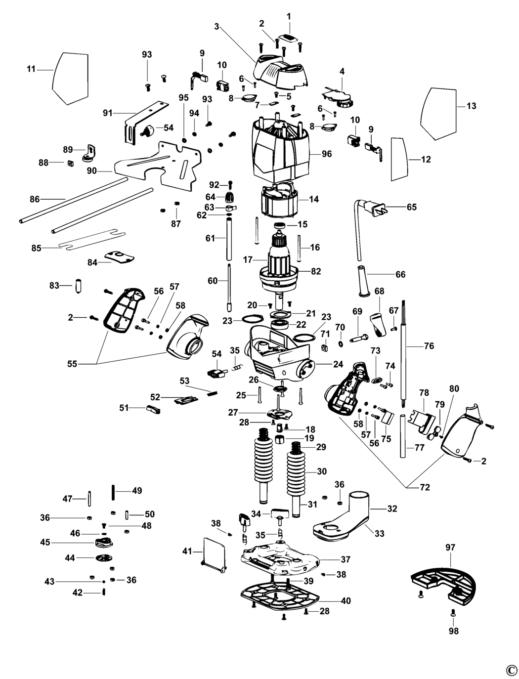 Stanley STRR1200 Type 1 Router Spare Parts