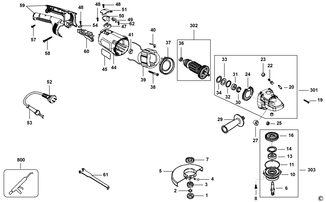 Stanley STGL2223 Type 1 - GQ Angle Grinder Spare Parts