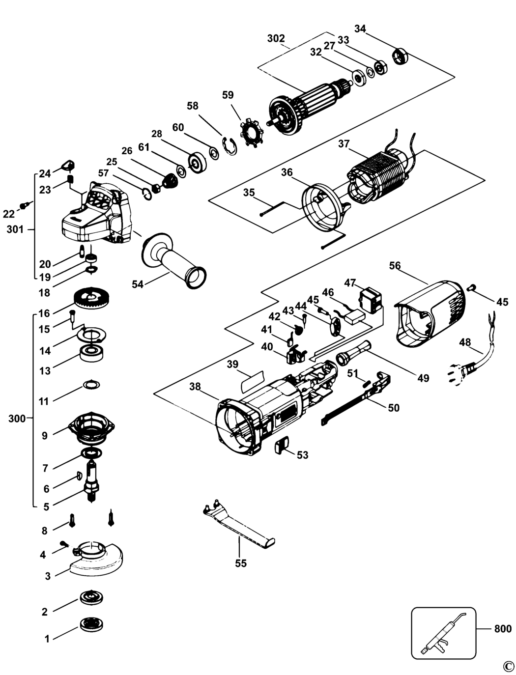 Stanley STGS9125 Type 2 Angle Grinder Spare Parts