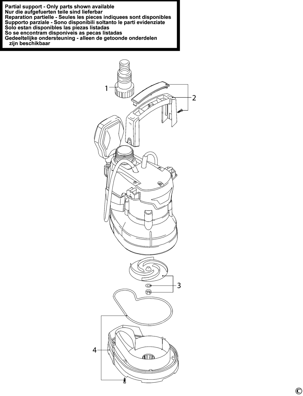 Stanley SXUP400PCE Type 1 Sub Pump Spare Parts