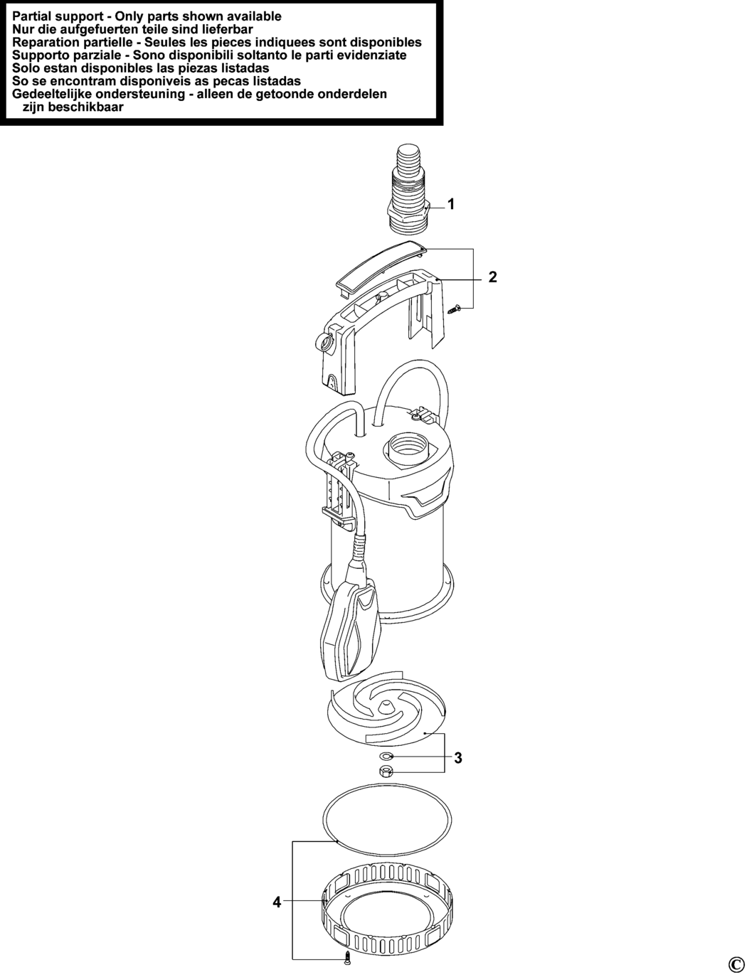 Stanley SXUP750XCE Type 1 Sub Pump Spare Parts