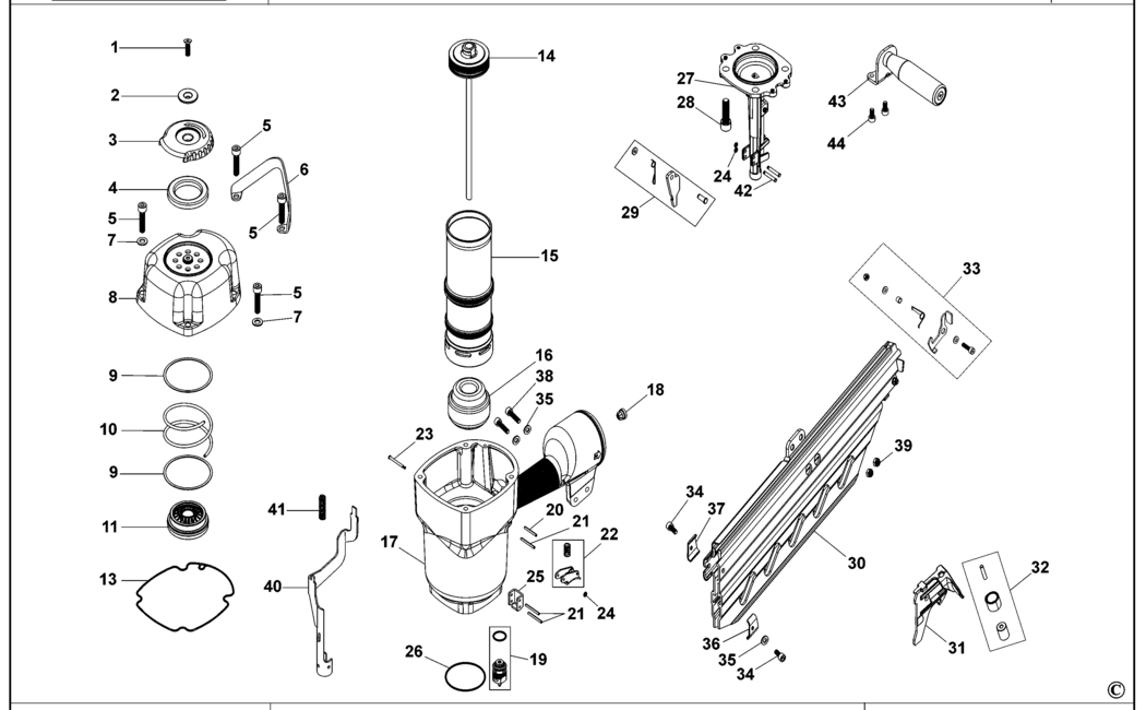 Bostitch BRT-130 Type REV A Nailer Spare Parts