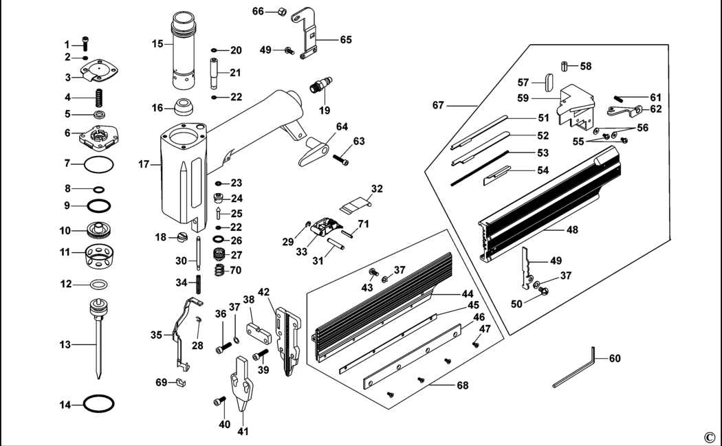 Bostitch MB2140-E Type REV D Nailer Spare Parts