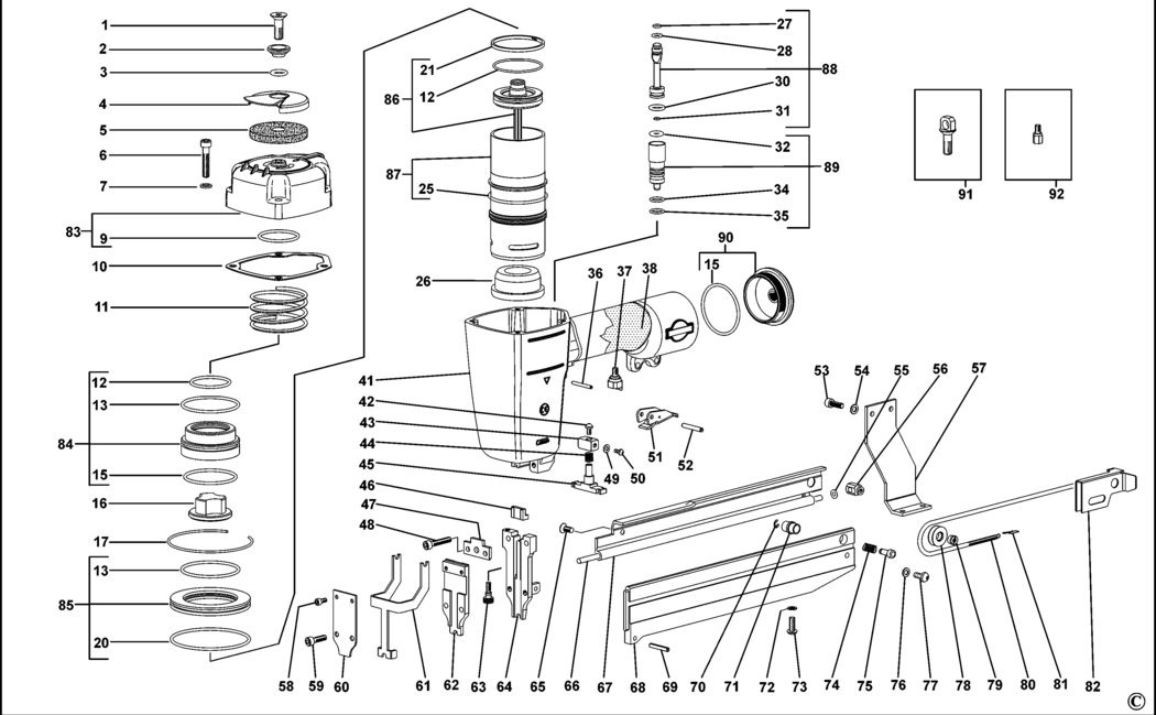 Bostitch FNC40-E Type REV 1 Nailer Spare Parts