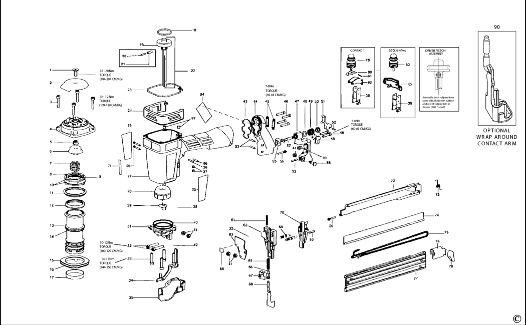 Bostitch 765S5-1E Type Rev 1 Pneumatic Stapler Spare Parts