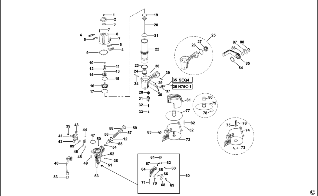 Bostitch N75C-2-E Type REV 1 Nailer Spare Parts