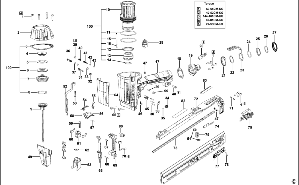 Bostitch N62FNSP-E Type Rev 1 Nailer Spare Parts