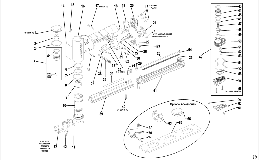 Bostitch 216SJKB-E Type 1 Stapler Spare Parts