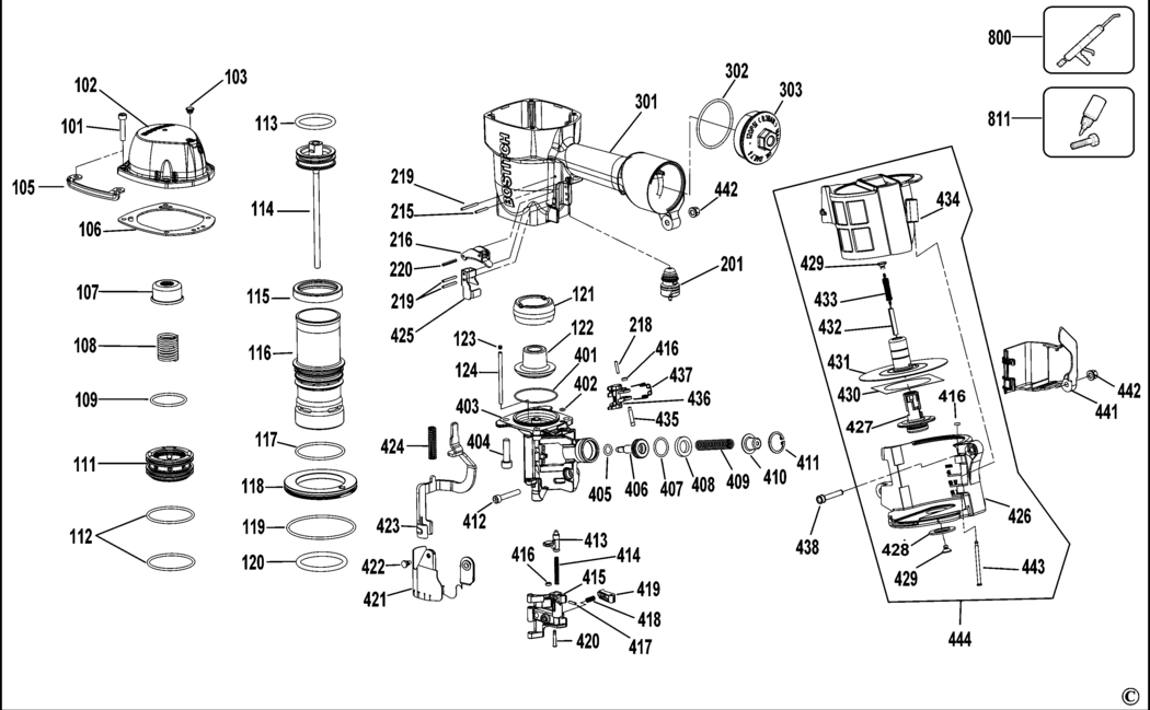 Bostitch N71C Type Rev B Nailer Spare Parts