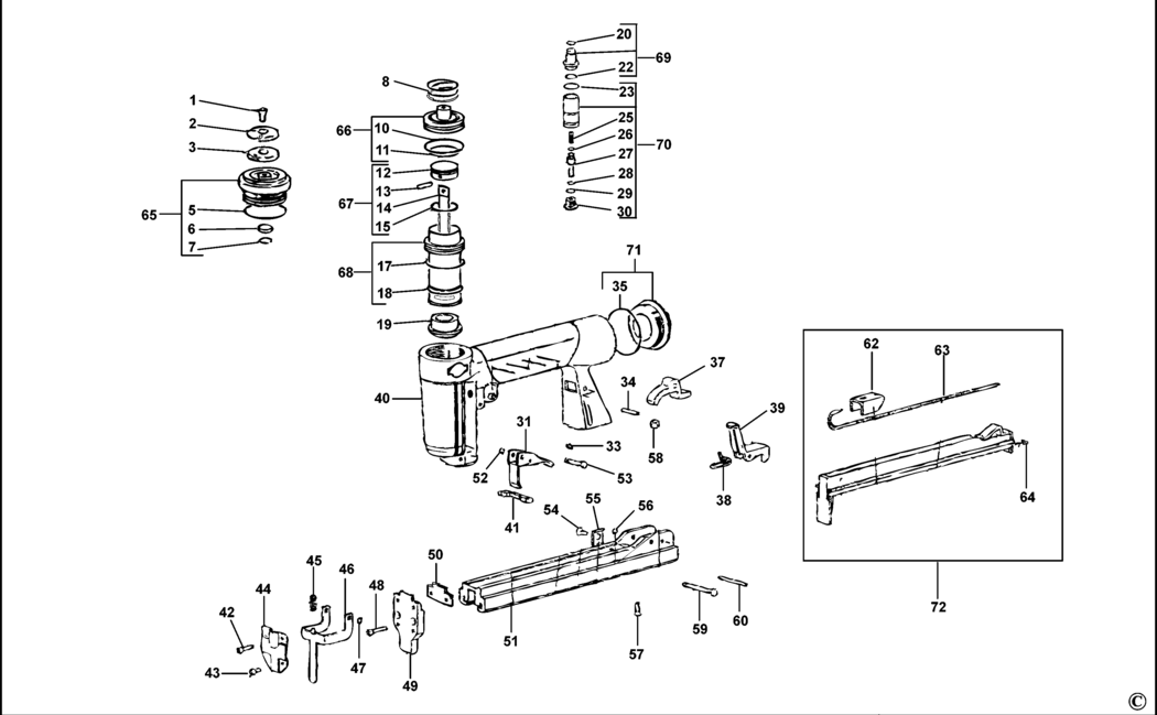 Bostitch ML10SIC-84/16 Type 1 Stapler Spare Parts