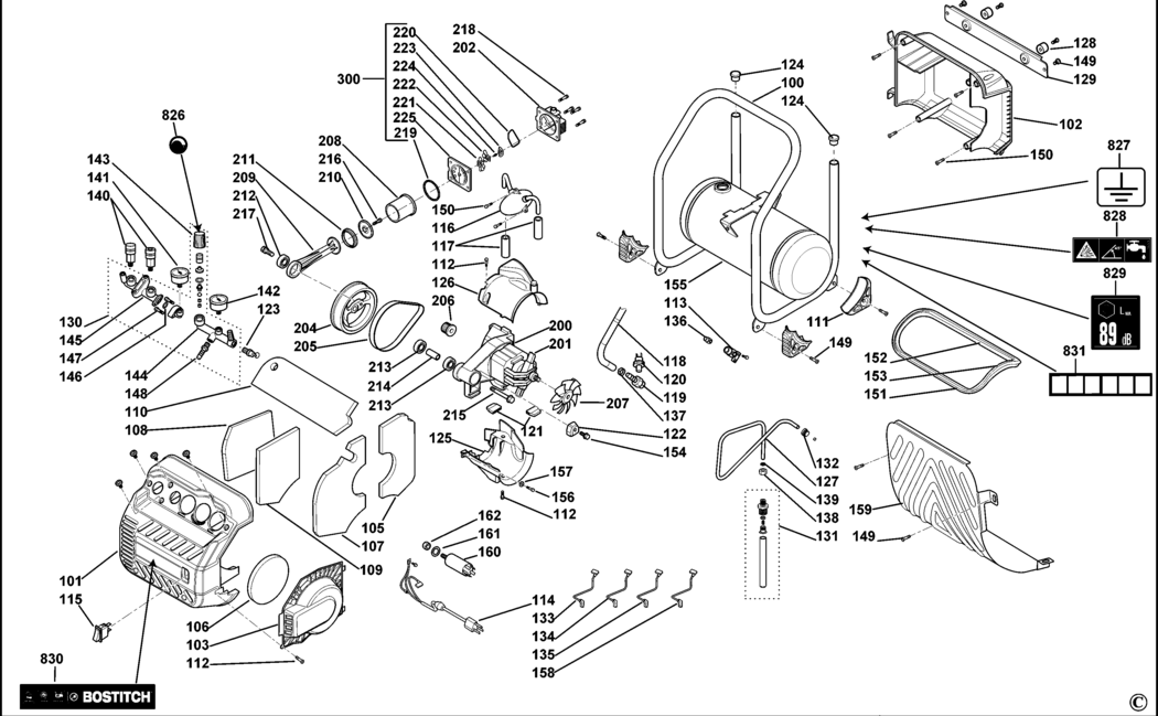 Bostitch RC-10SQ-E Type Rev 1 Compressor Spare Parts