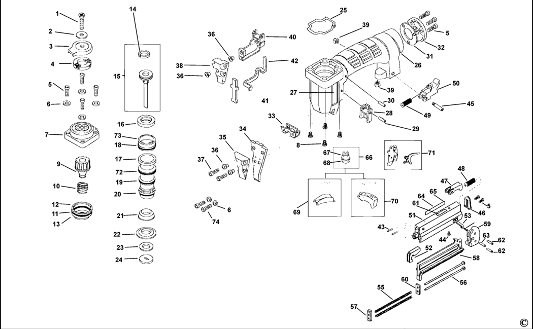 Bostitch S32SL-1 Type REV E Pneumatic Stapler Spare Parts