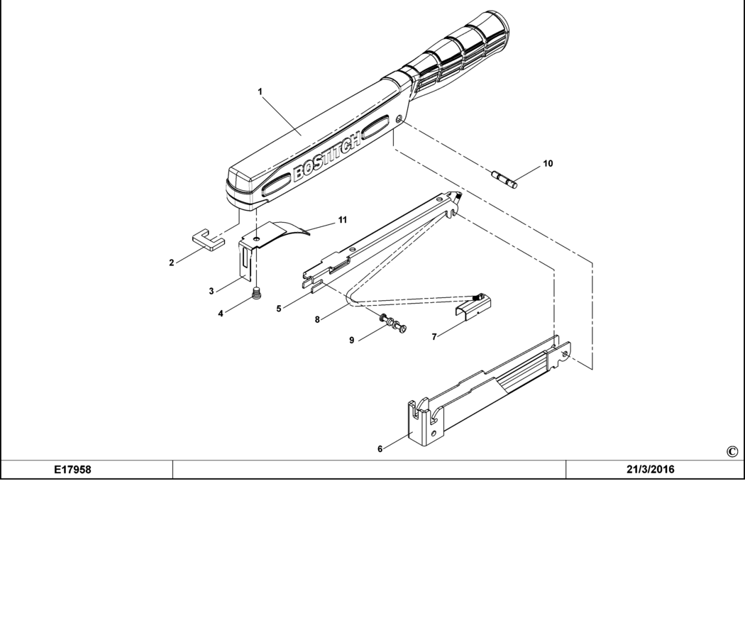 Bostitch H30-8-E Type REV D Stapler Spare Parts