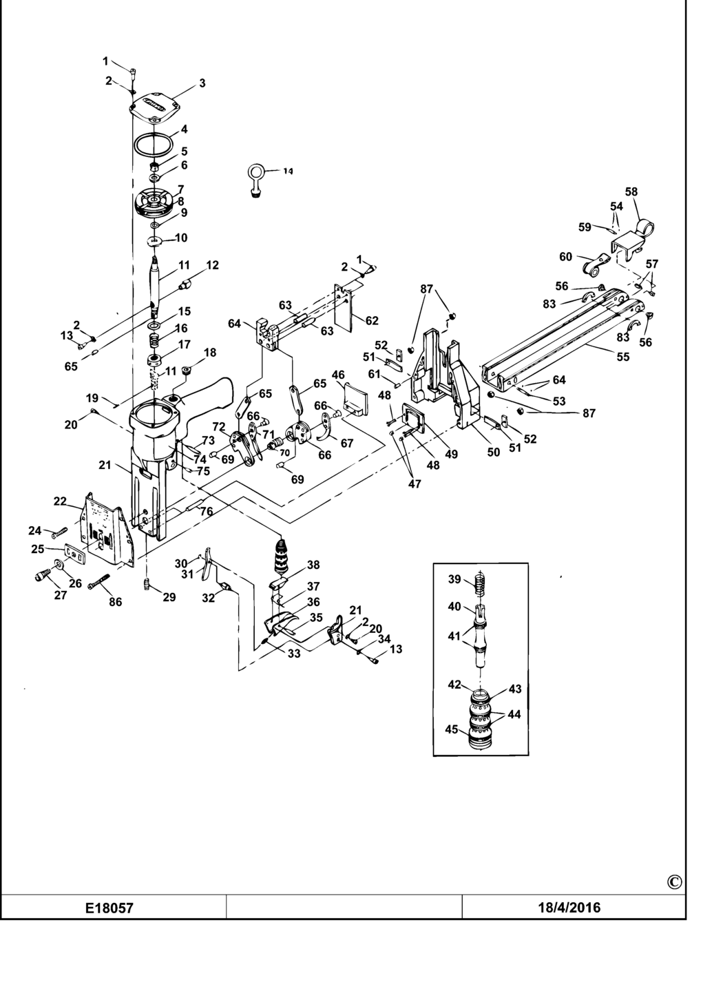 Bostitch D60ADS Type REV A Stapler Spare Parts