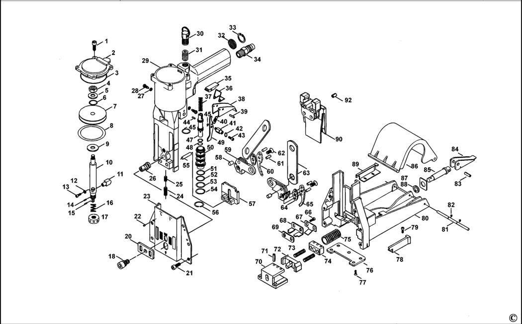 Bostitch D61ADC Type REV A Stapler Spare Parts