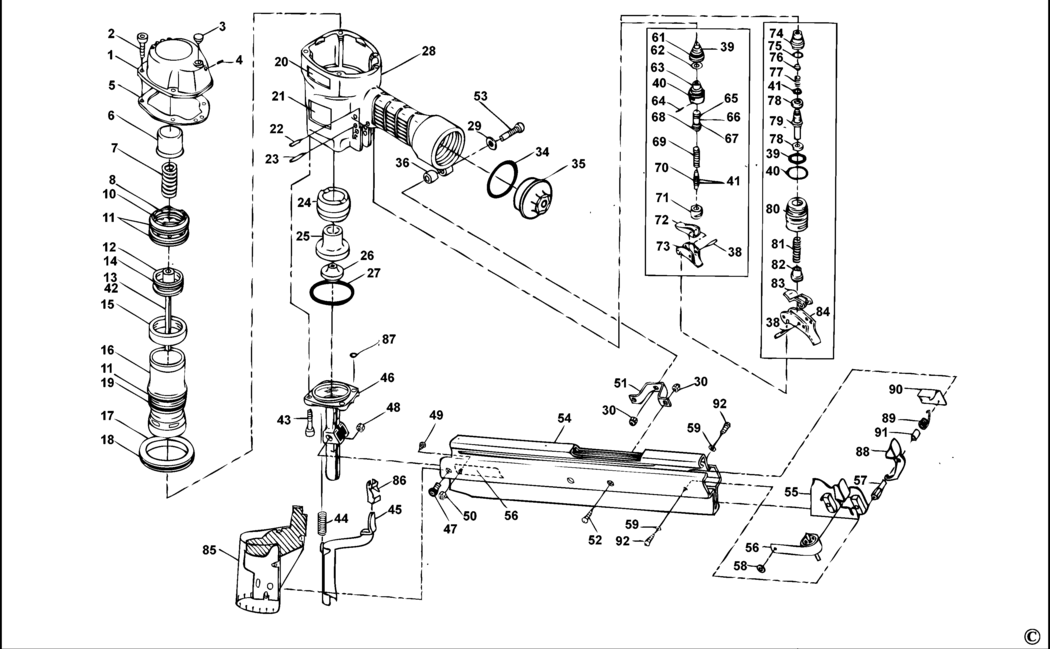 Bostitch N70SB Type REV 0 Nailer Spare Parts