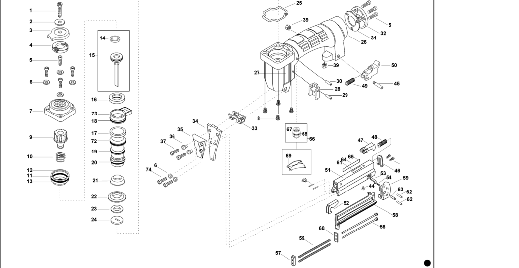 Bostitch S32SX-CS Type REV 0 Stapler Spare Parts