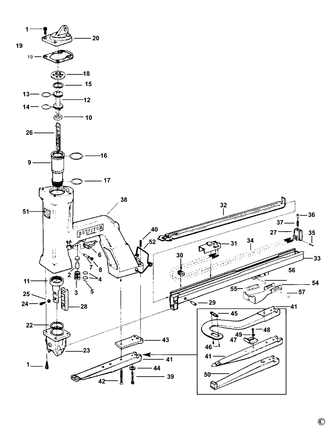 Bostitch P50-10B Type REV 0 Stapler Spare Parts