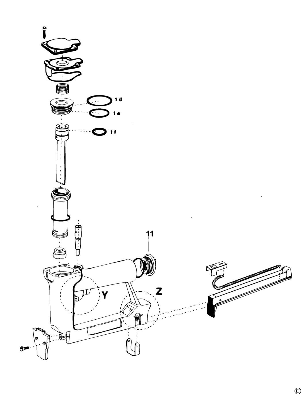 Bostitch MODEL 4000 6/14 Type REV 0 Nailer Spare Parts