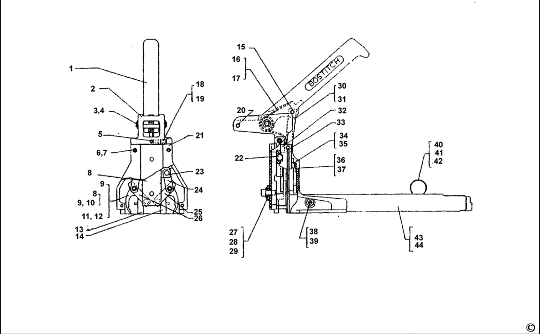 Bostitch D16-2 Type REV 0 Stapler Spare Parts