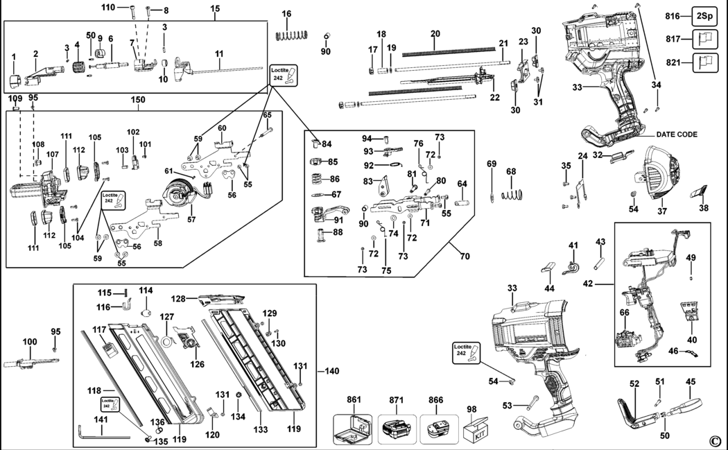 Bostitch BTCN565M2 Type 1 Nailer Spare Parts