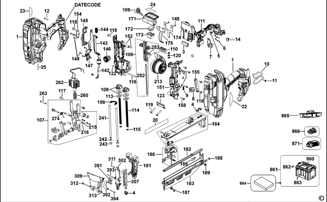 Bostitch BTCN120 Type 1 Brad Nailer Spare Parts