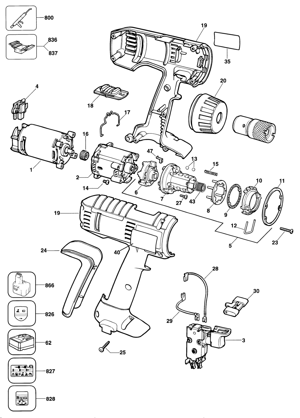 Elu SSA31 Type 1 Cordless Drill Spare Parts