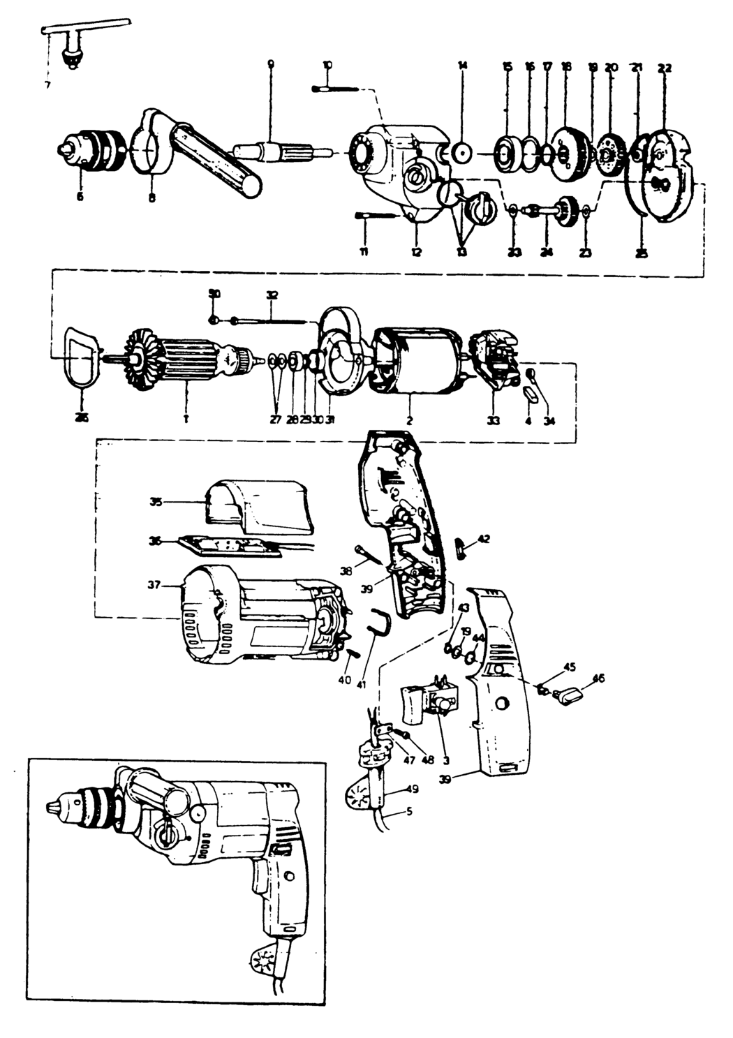 Elu EMD401 Type 1 Drill Spare Parts