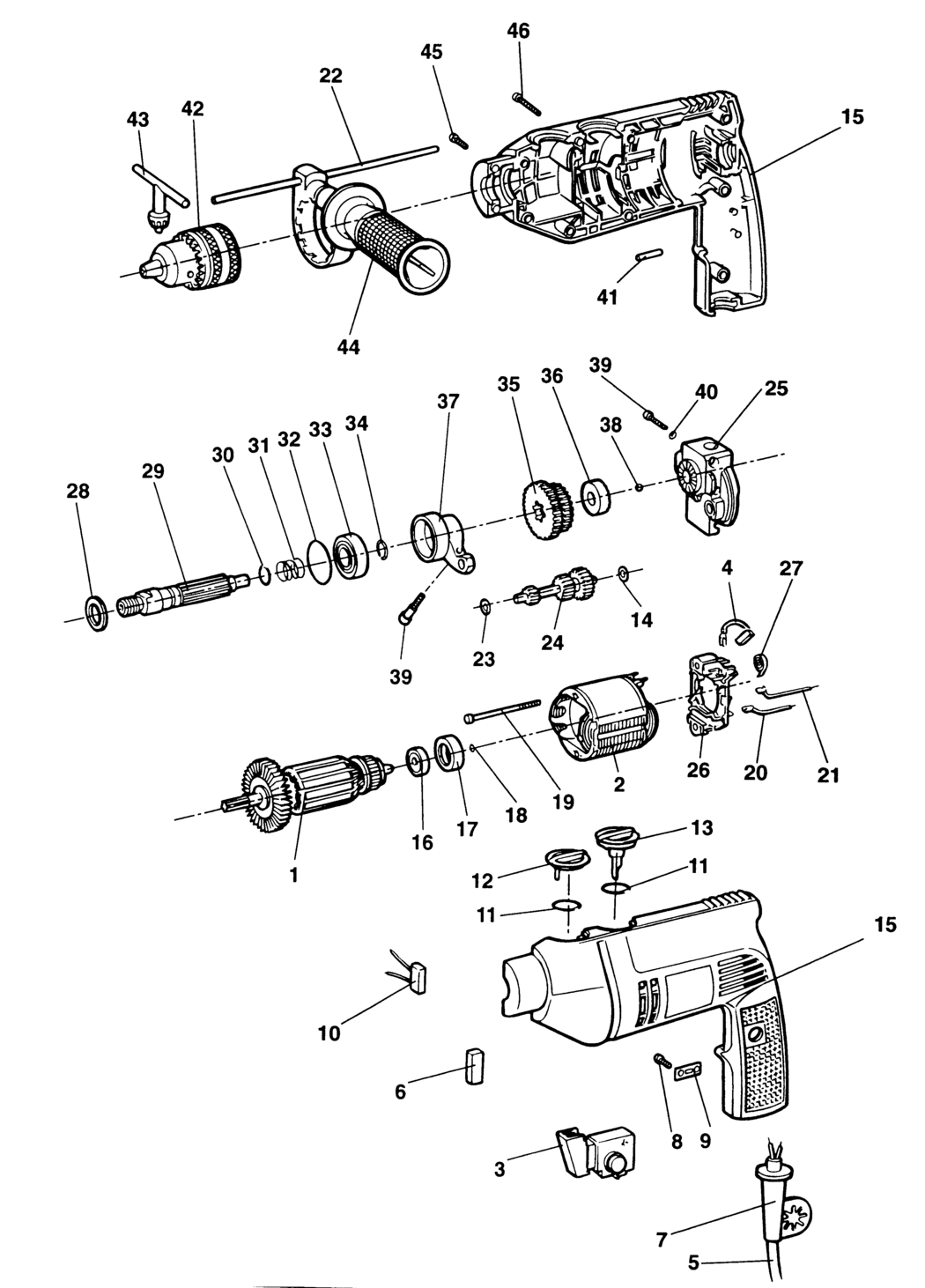 Elu SB14 Type 1 Drill Spare Parts