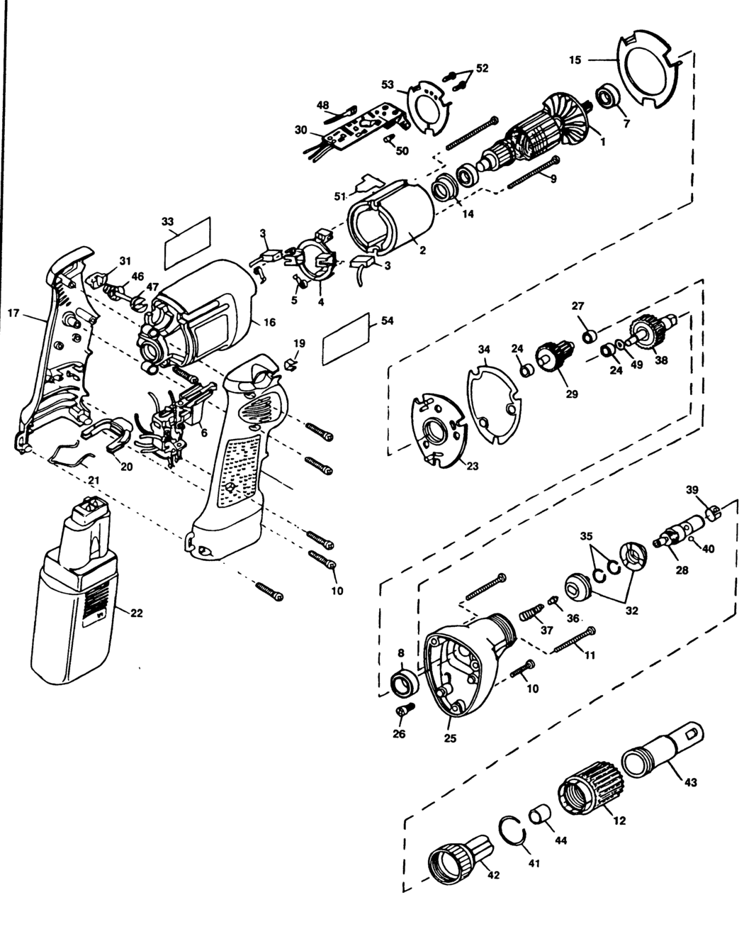 Elu MAS132S Type 1 Cordless Screwdriver Spare Parts