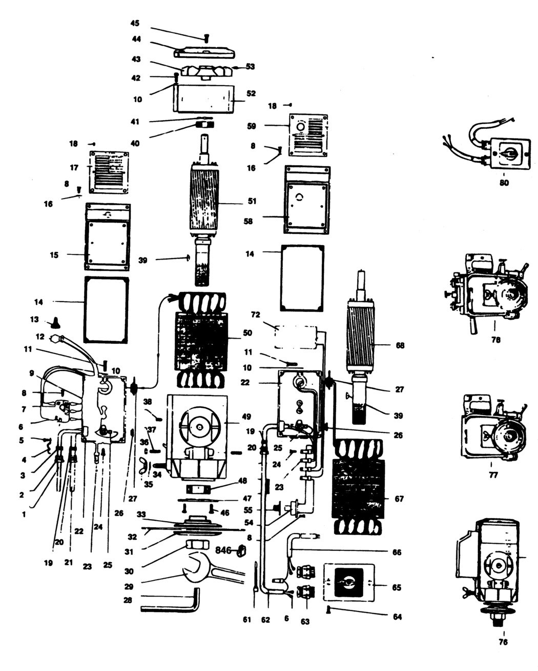 Elu RAS1603---C Type 1 Radial Arm Saw Spare Parts