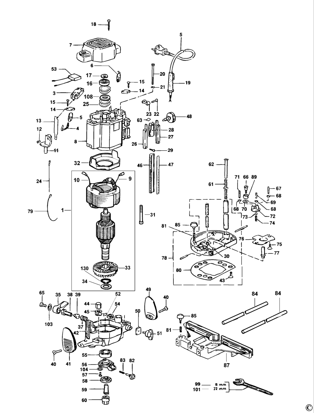 Elu MOF131 Type 2 Router Spare Parts