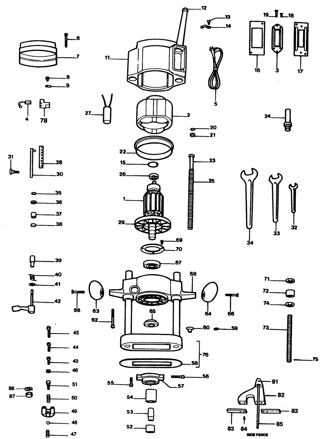 Elu MOF98 Type 1 Router Spare Parts