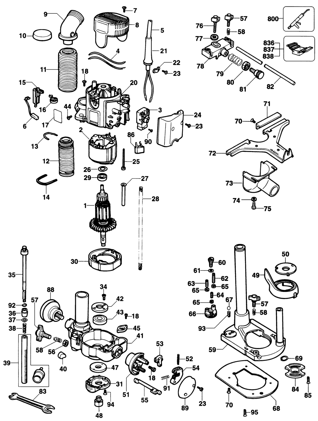 Elu OF97L Type 1 Router Spare Parts