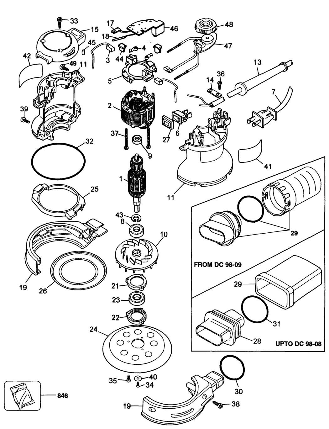 Elu ES55E Type 1 Sander Spare Parts