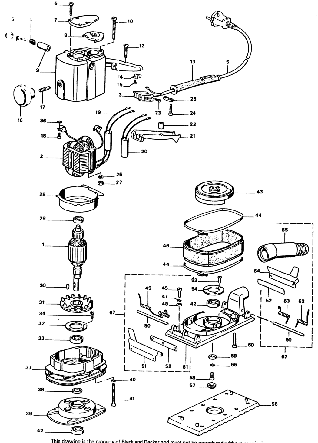 Elu MVS91 Type 1 Orbital Sander Spare Parts