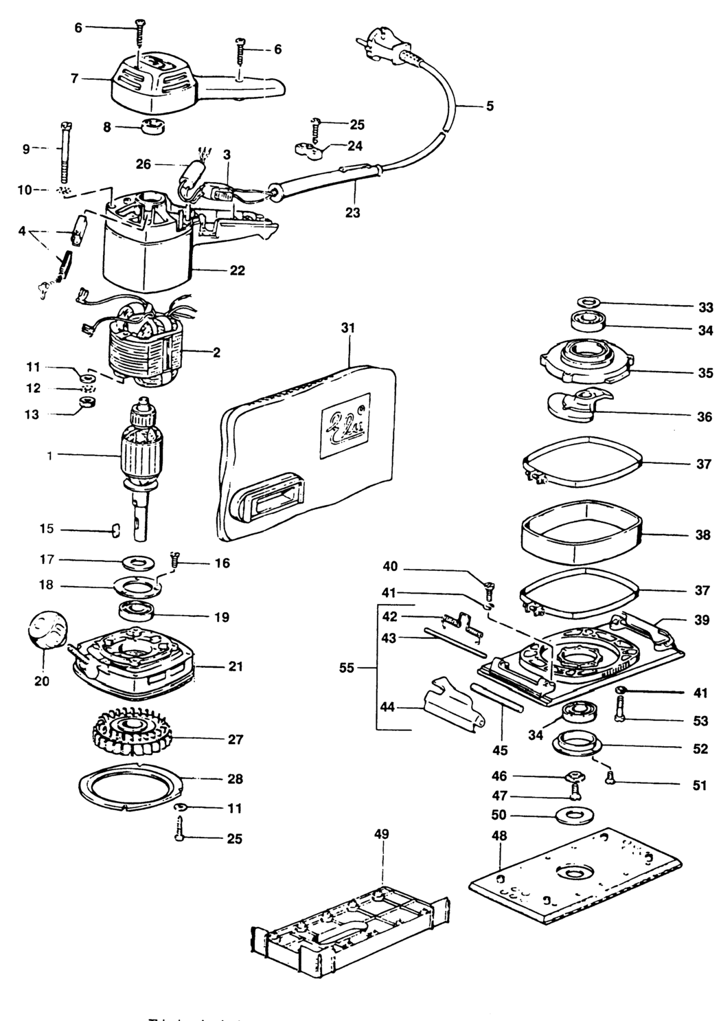 Elu MVS94 Type 1 Orbital Sander Spare Parts