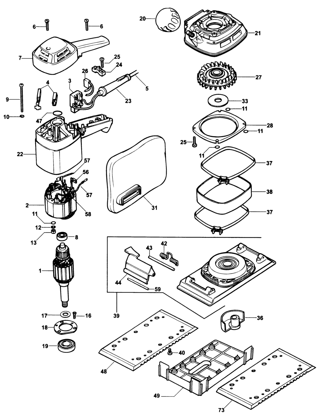 Elu VS41 Type 1 Sander Spare Parts