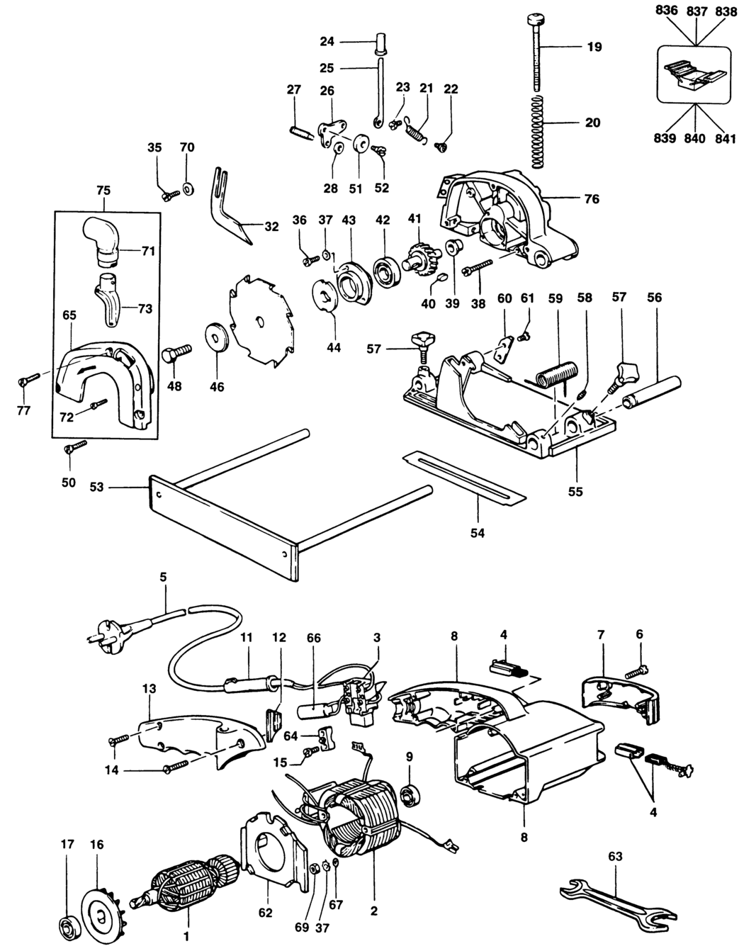 Elu MH25 Type 4 Circ. Saw Spare Parts