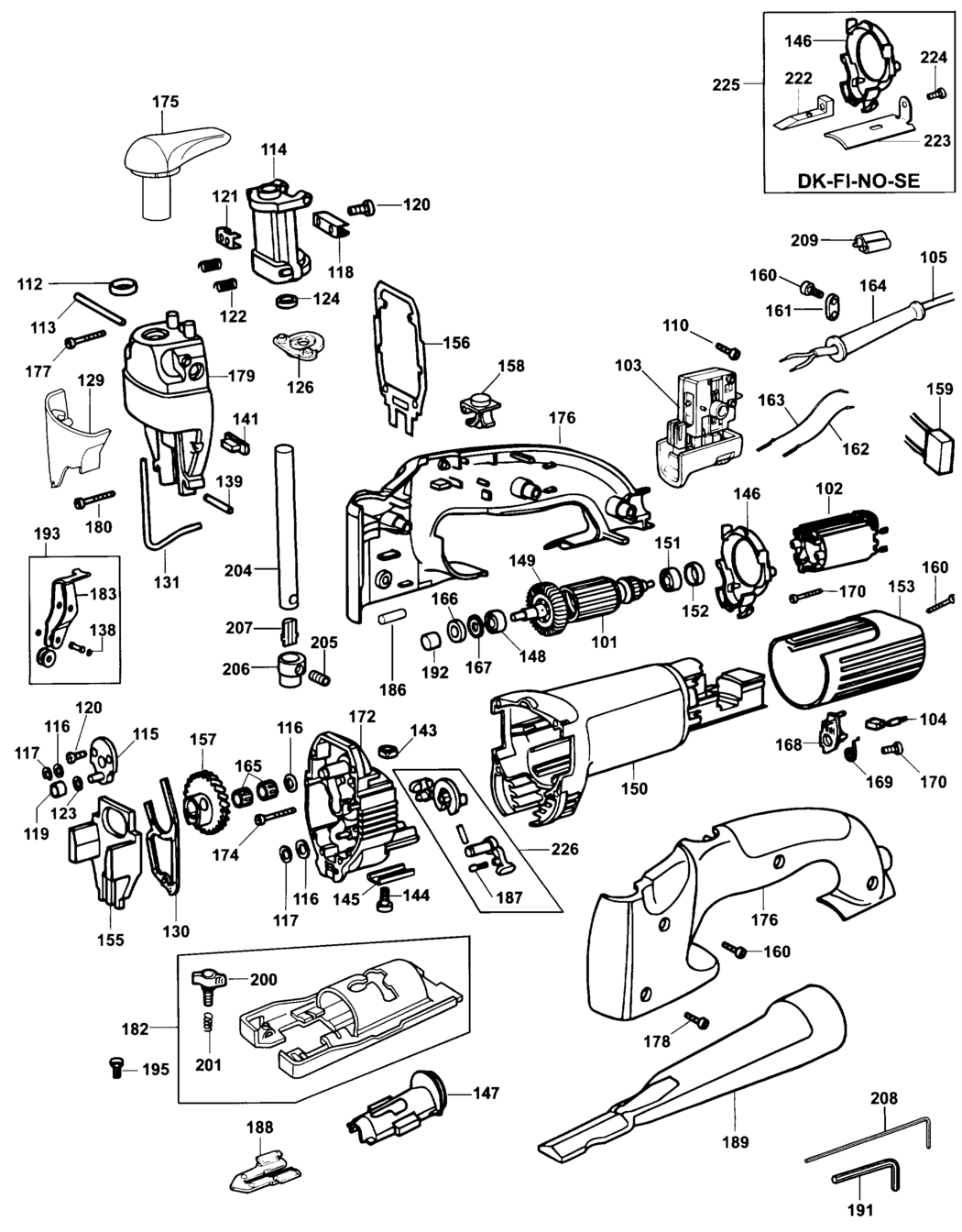 Elu ST82 Type 1 Jigsaw Spare Parts