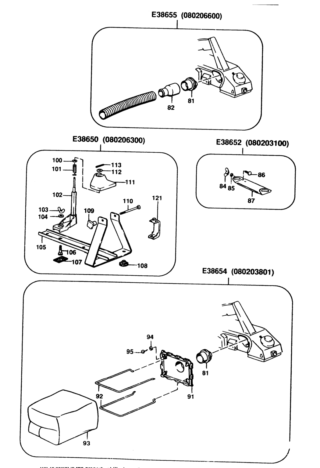 Elu 080206300 Type 1 Bench Stand Spare Parts